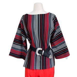Fab True Vintage 1970s Boho Bell Sleeve Stripe Blouse